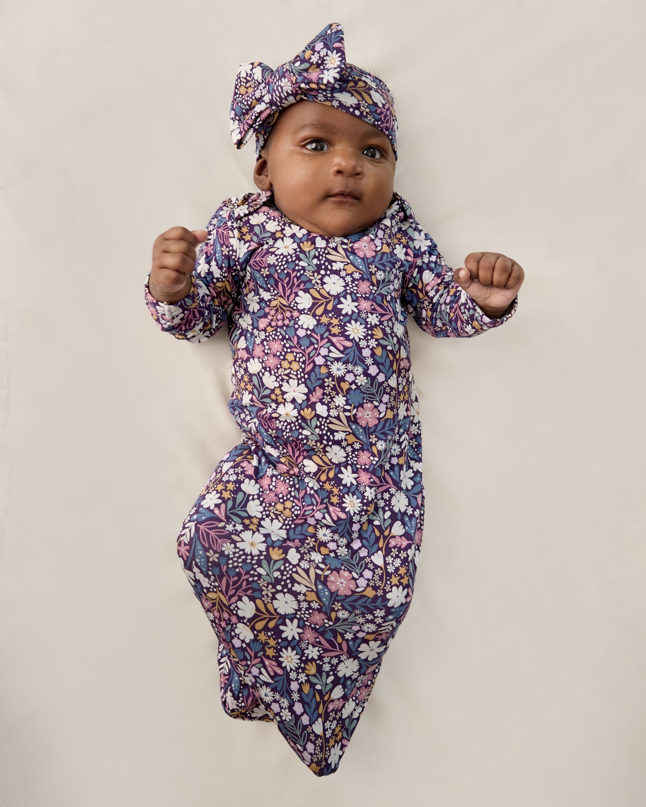 Midnight Petals Infant Gown