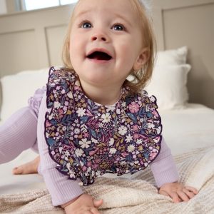 Midnight Petals Ruffle Bib