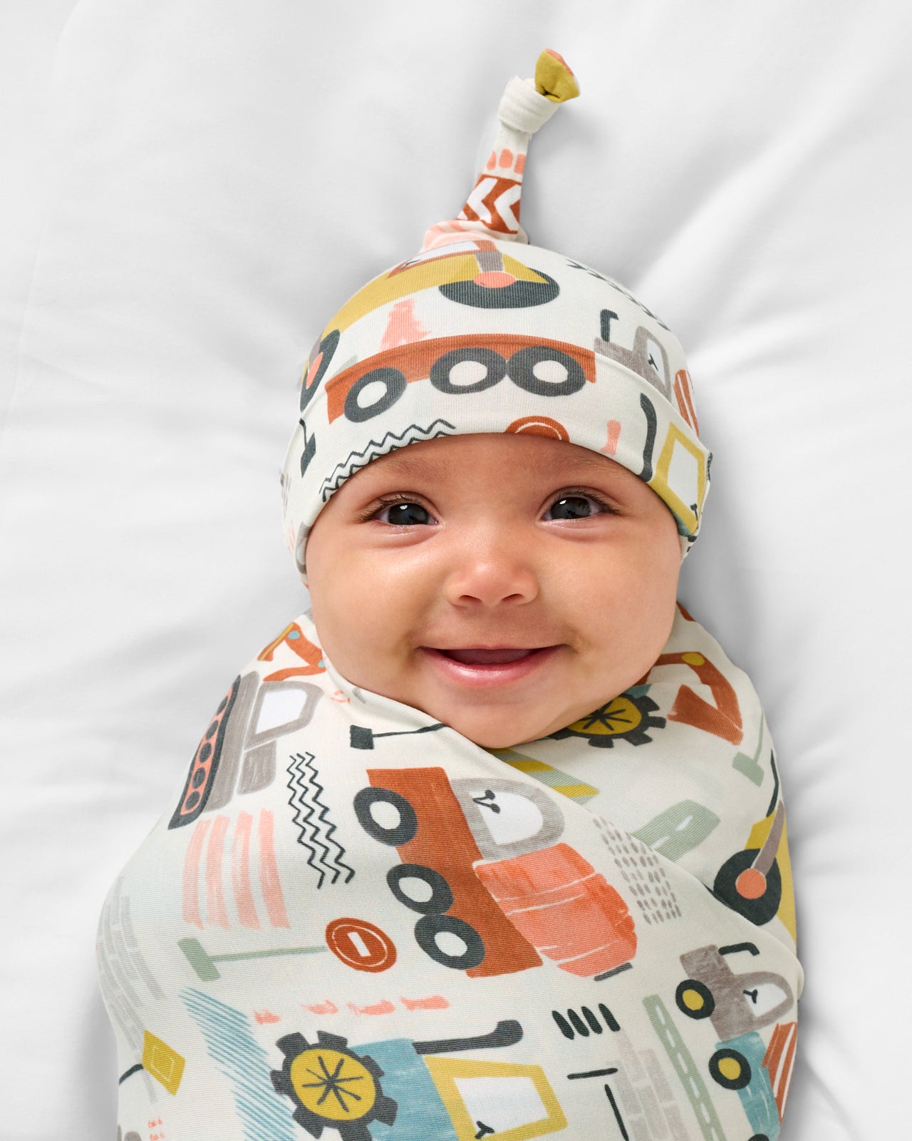 Mini Builders Swaddle & Hat Set - Image 2