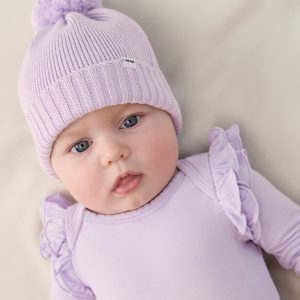 Misty Lavender Sweater Beanie Hat