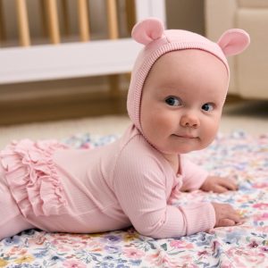 Prima Pink Bear Bonnet