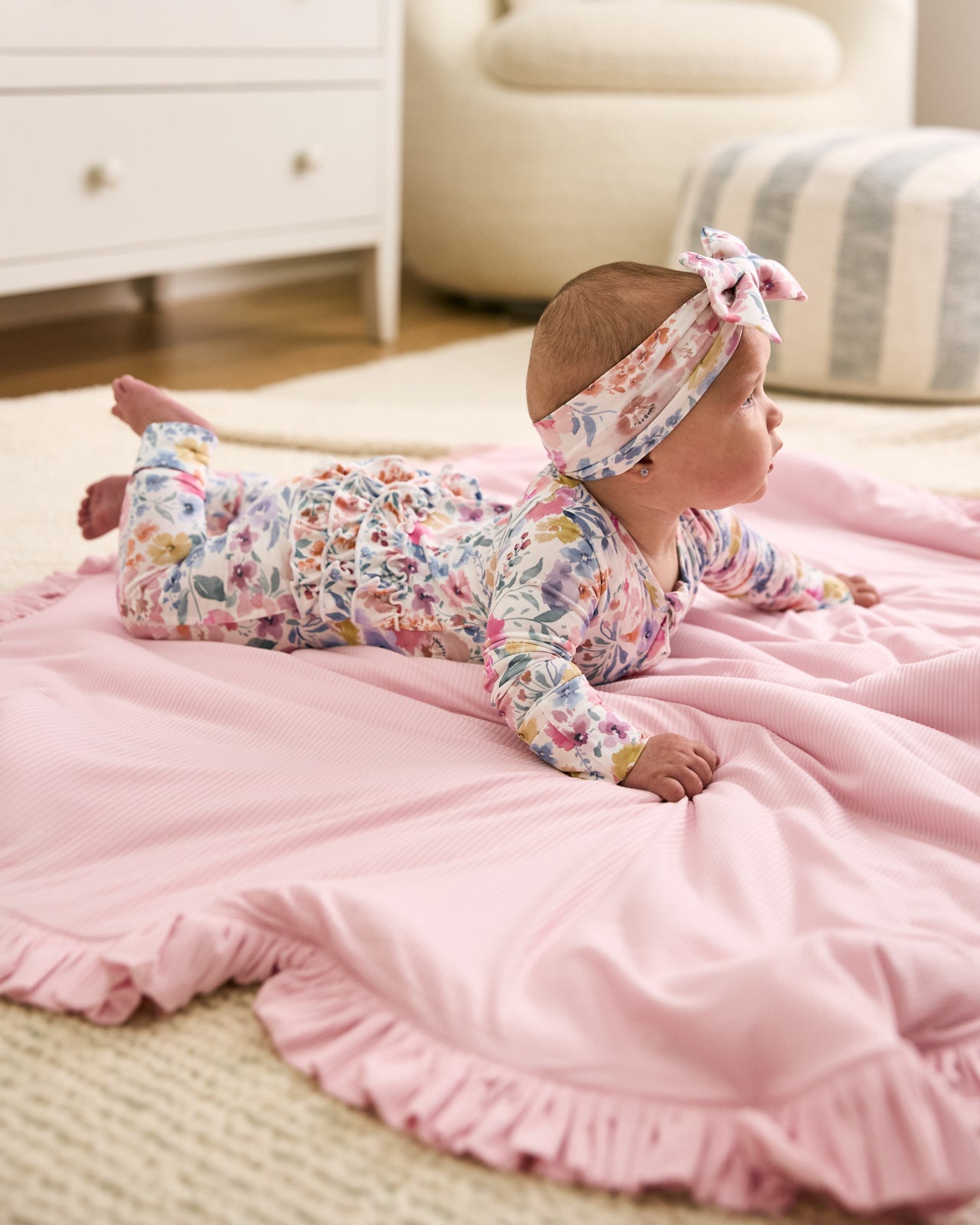 Prima Pink Ribbed Ruffle Mini Cloud Blanket? - Image 3