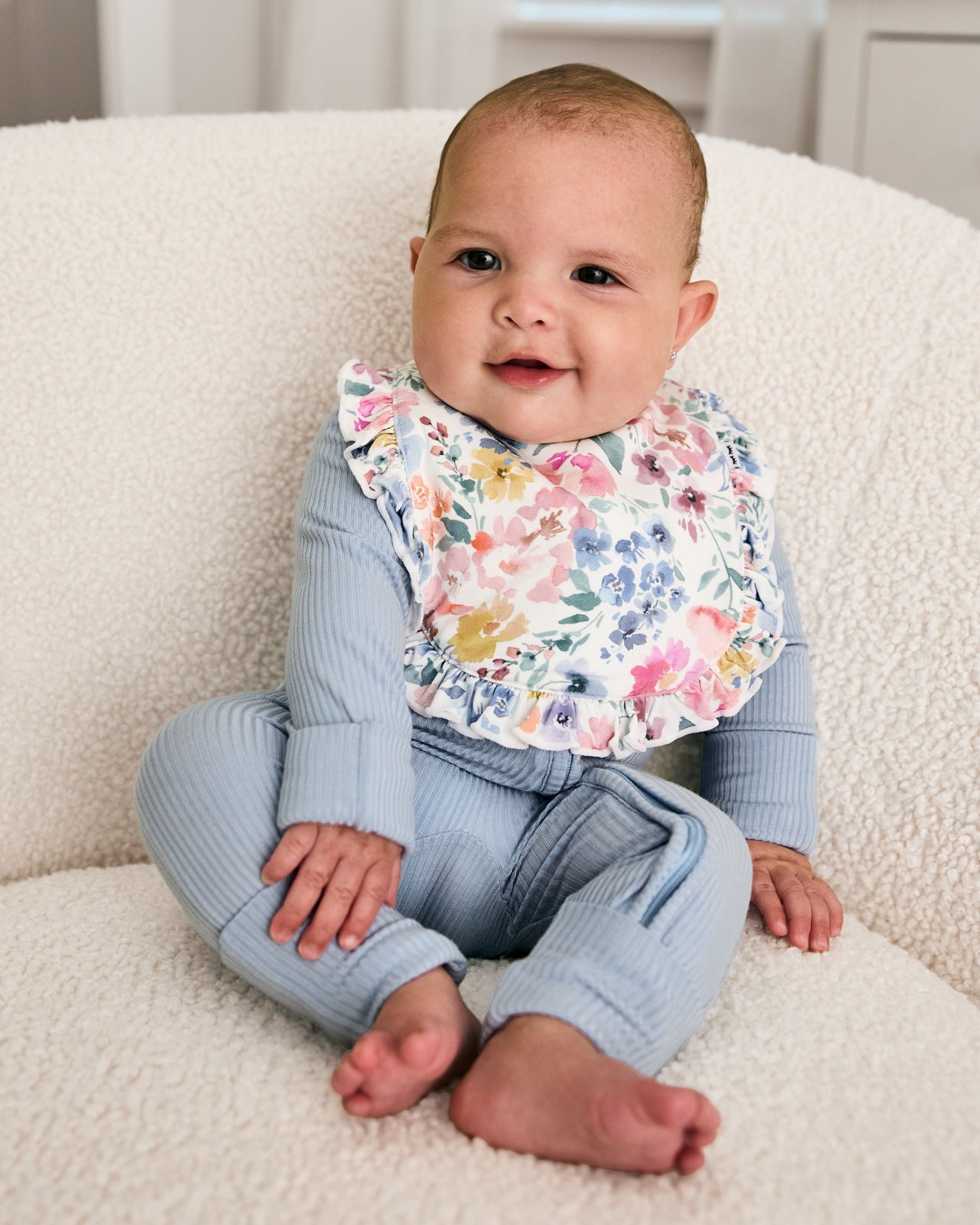 Tiny Blooms Ruffle Bib
