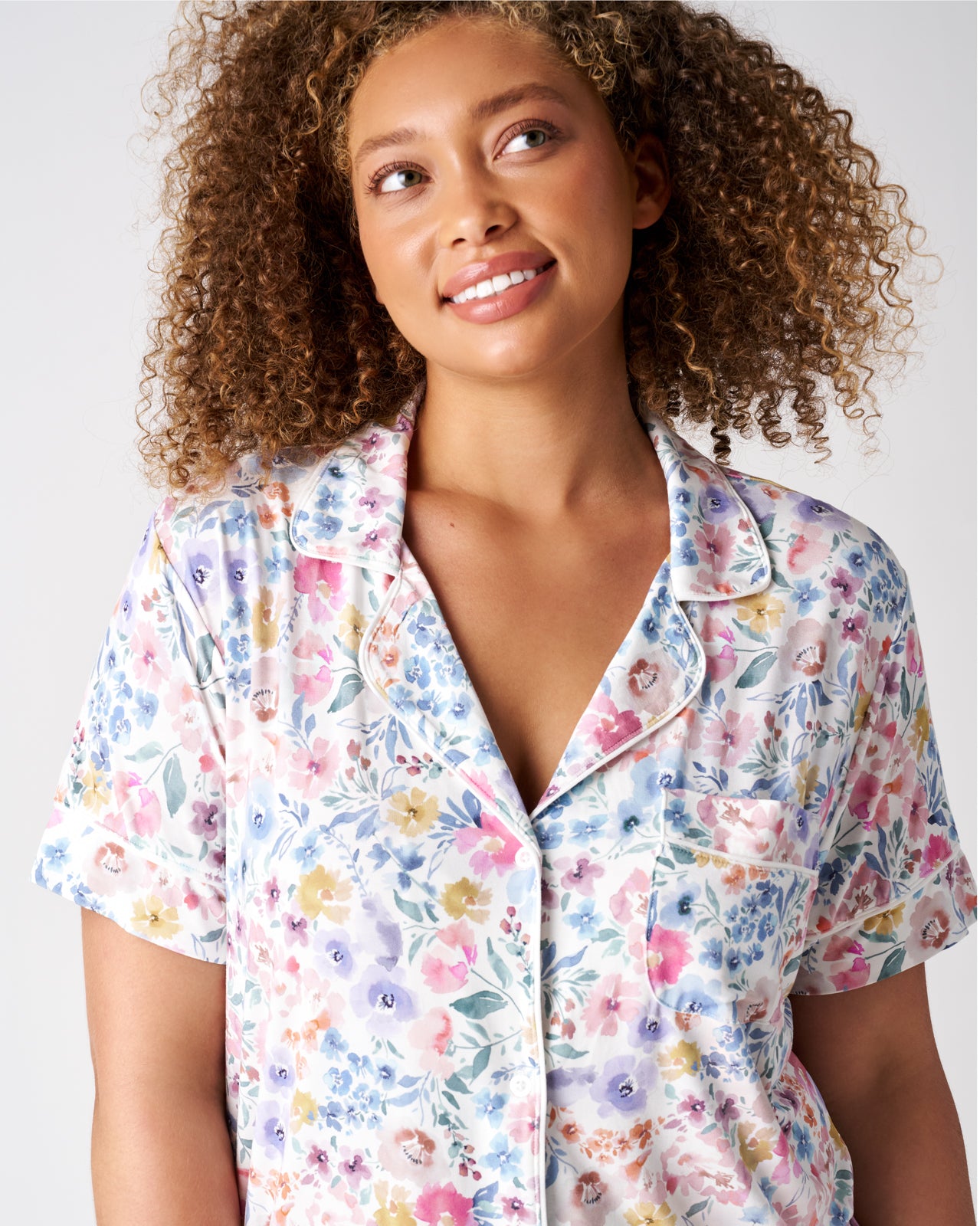 Tiny Blooms Women's Short Sleeve & Shorts Pajama Set - Image 2