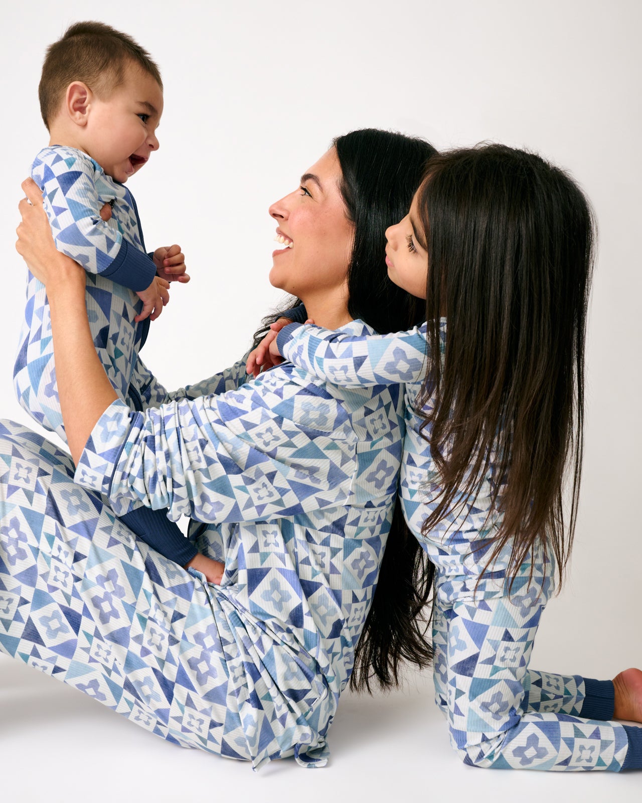 Patchwork Indigo Women's Ribbed Pajama Set - Image 3