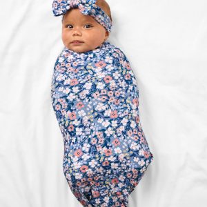 Petite Petals Swaddle & Luxe Bow Headband Set