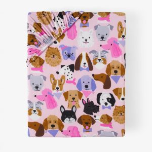 Pink Puppy Parade Fitted Crib Sheet