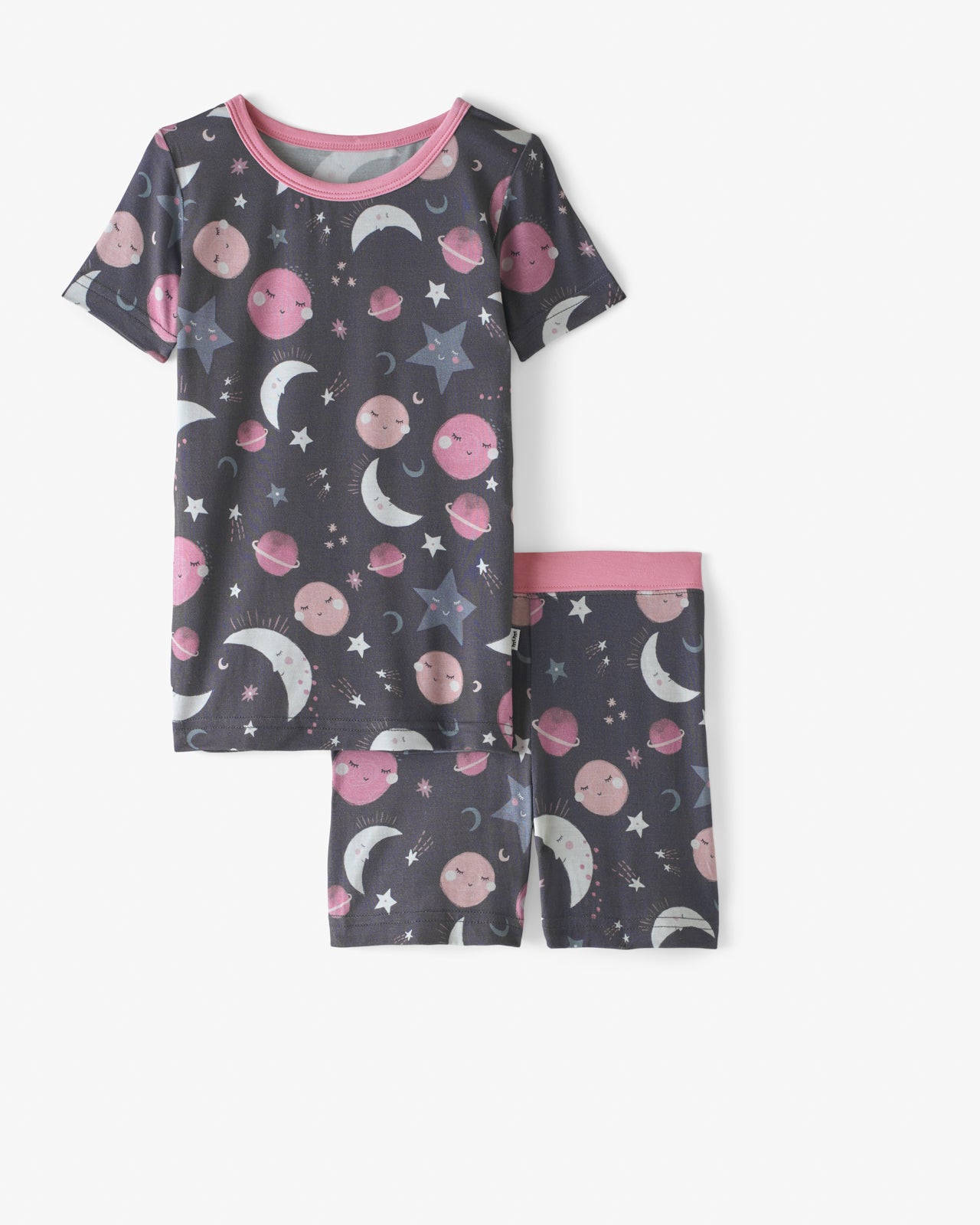 Pink To the Moon & Back Two-Piece Short Sleeve & Shorts Pajama Set - Image 3