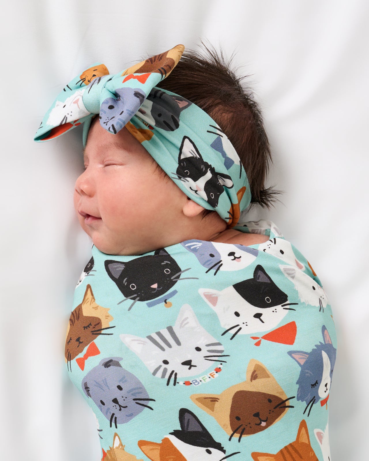 Purrfect Pals Swaddle & Luxe Bow Headband Set - Image 2