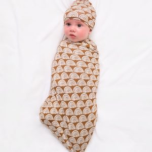 Rust Rainbows Swaddle & Hat Set