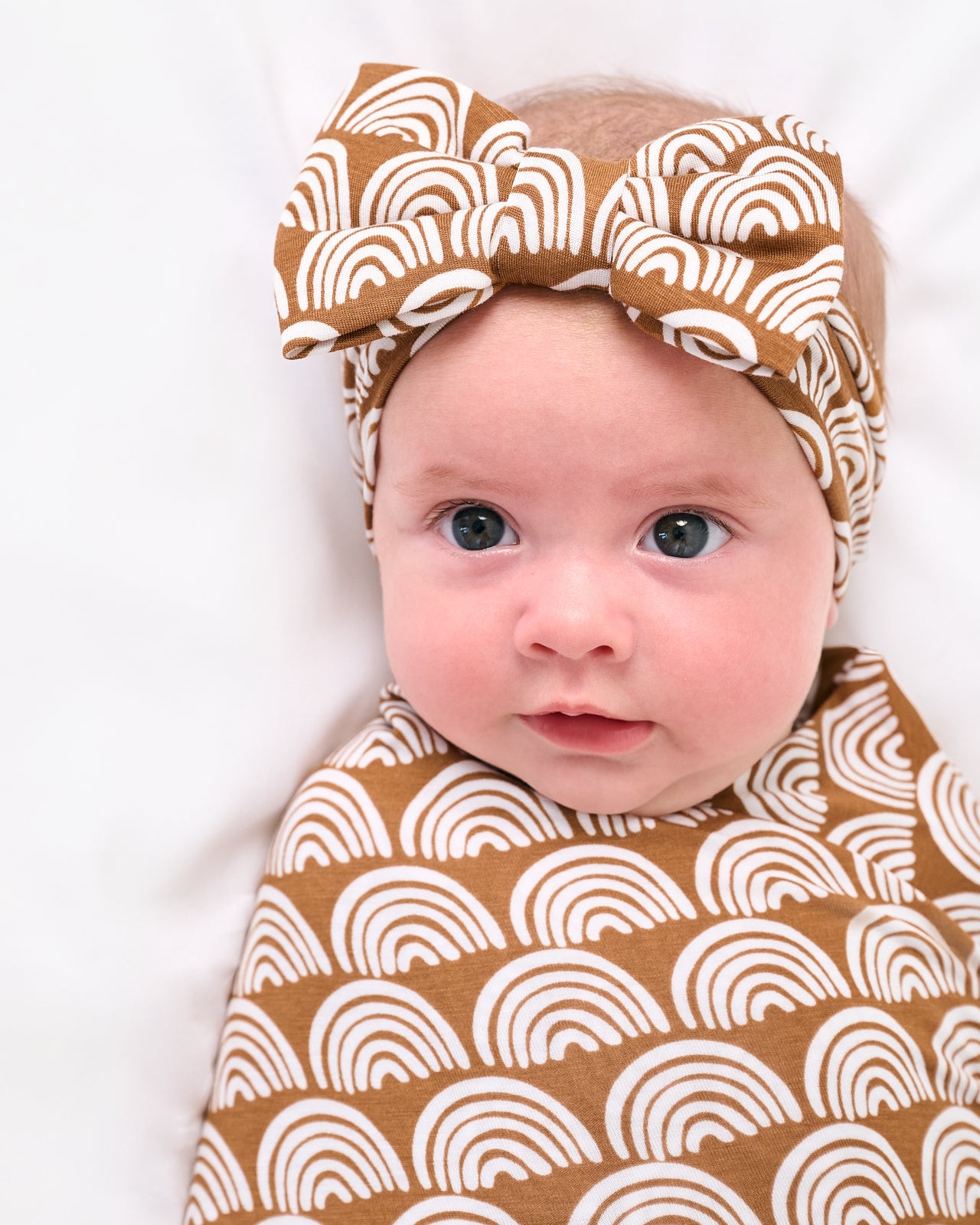 Rust Rainbows Swaddle & Luxe Bow Headband Set - Image 2