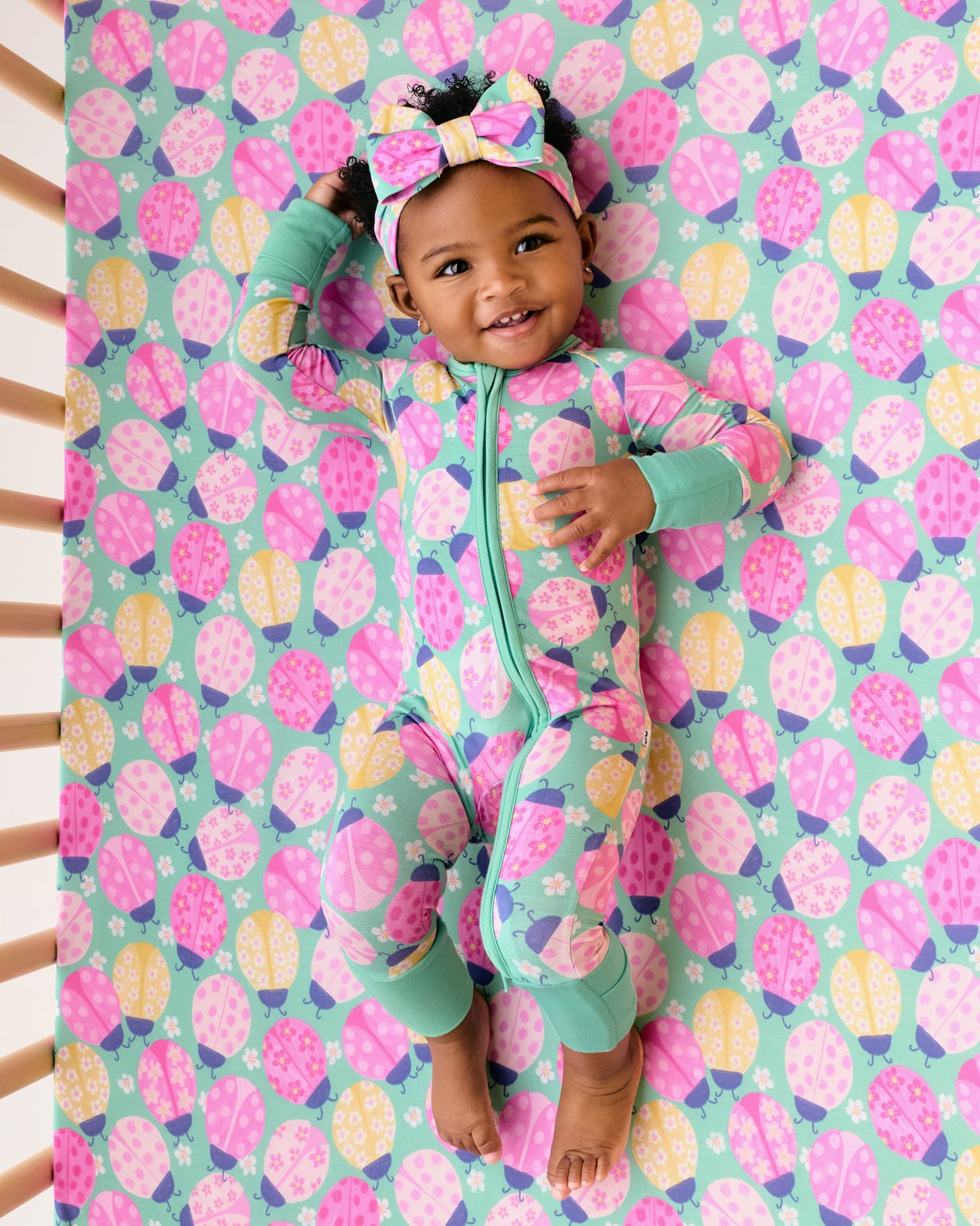 Ladybug Meadow Fitted Crib Sheet - Image 2