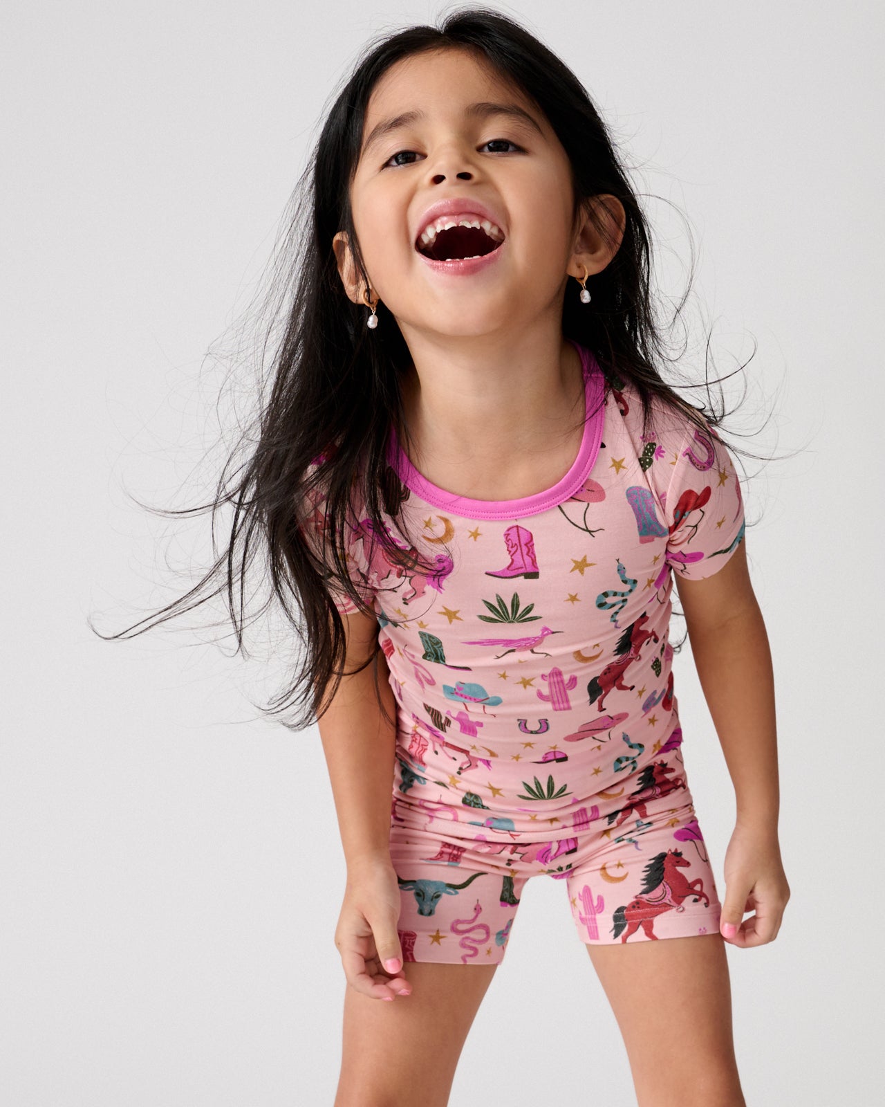 Pink Rancher Roundup Two-Piece Short Sleeve & Shorts Pajama Set - Image 2