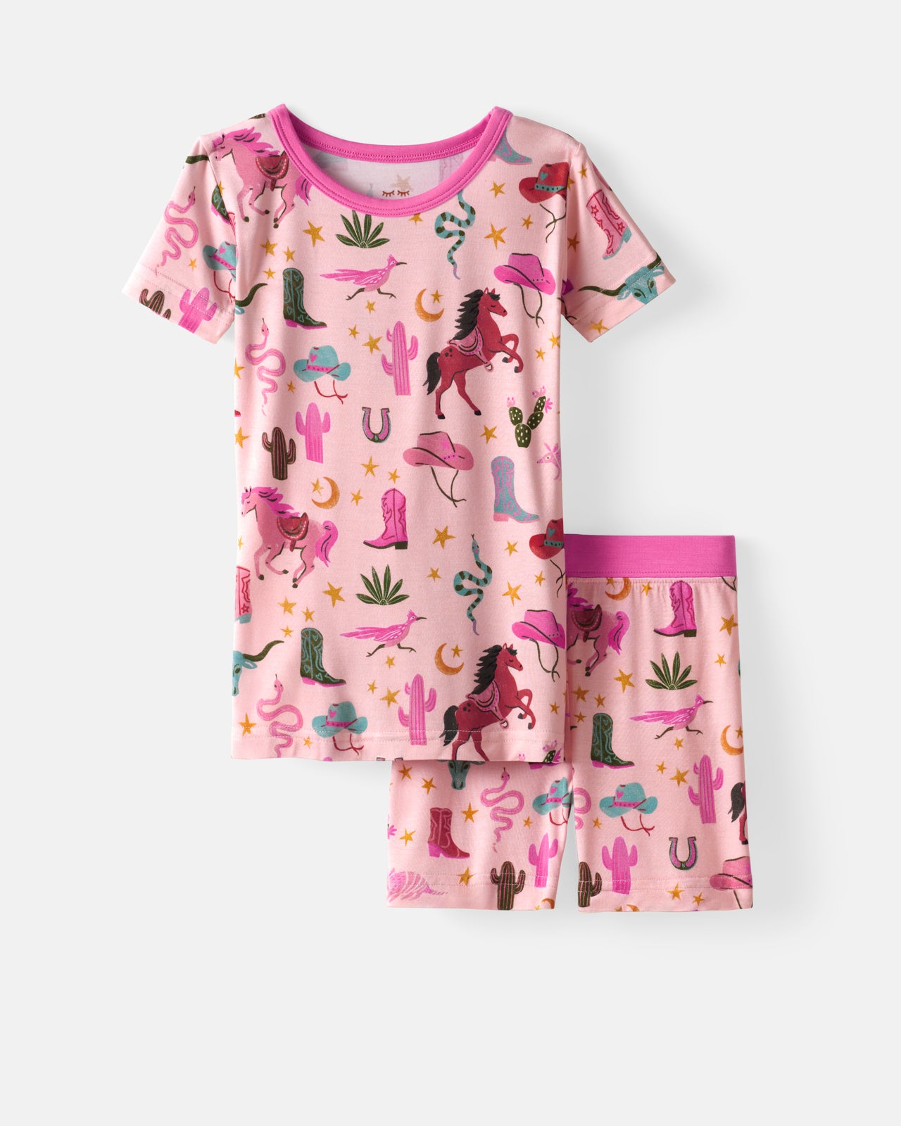 Pink Rancher Roundup Two-Piece Short Sleeve & Shorts Pajama Set - Image 4