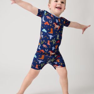 Blue Rancher Roundup Two-Piece Short Sleeve & Shorts Pajama Set