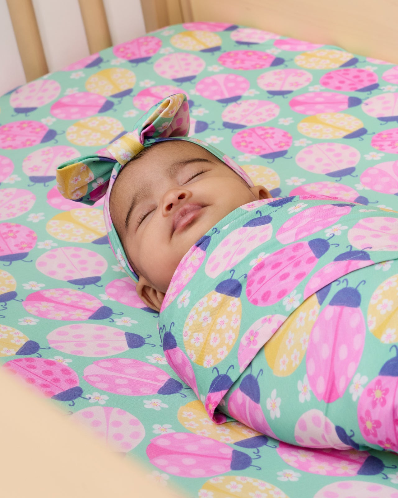 Ladybug Meadow Fitted Crib Sheet - Image 3