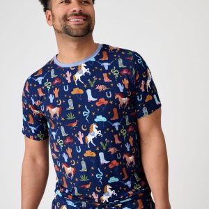 Blue Rancher Roundup Men's Short Sleeve Pajama Top