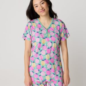 Ladybug Meadow Women's Short Sleeve Pajama Top