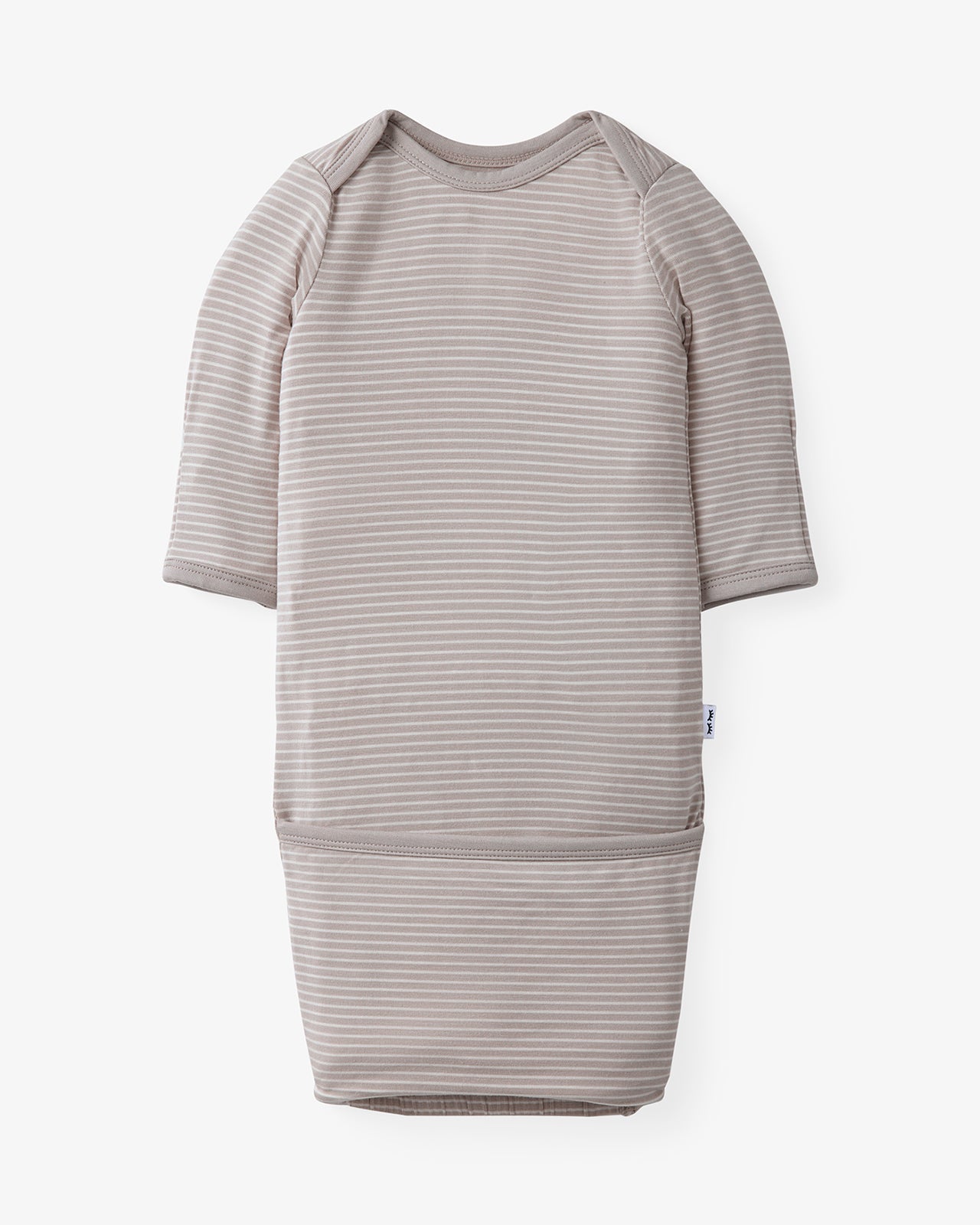 Dove Gray Stripe Infant Gown - Image 4
