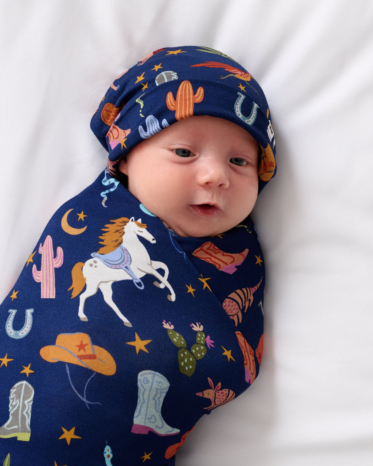 Blue Rancher Roundup Swaddle & Hat Set - Image 2