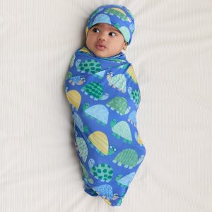 Shell Parade Swaddle & Hat Set
