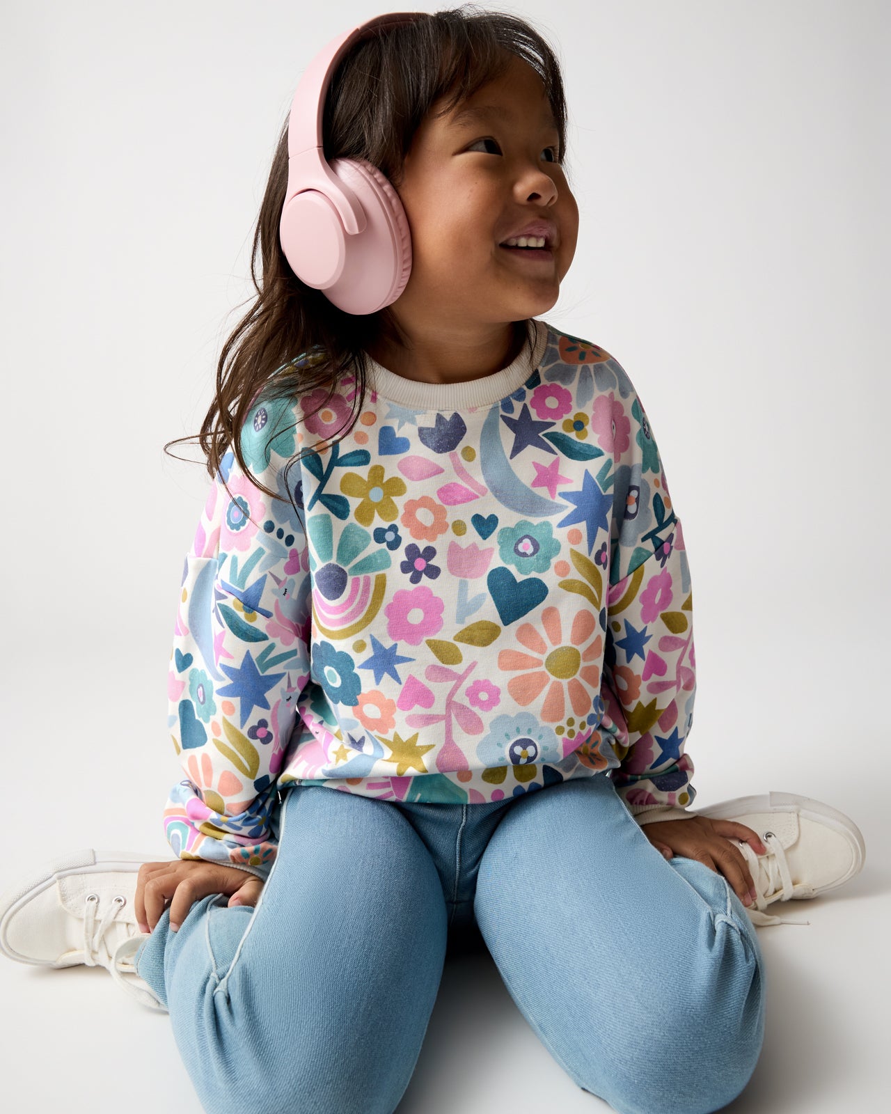 Unicorn Blossoms Drop Shoulder Crewneck - Image 2