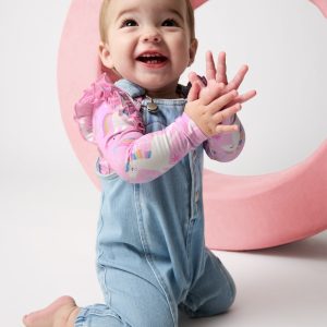 Light Blue Denim Baby Overall Romper