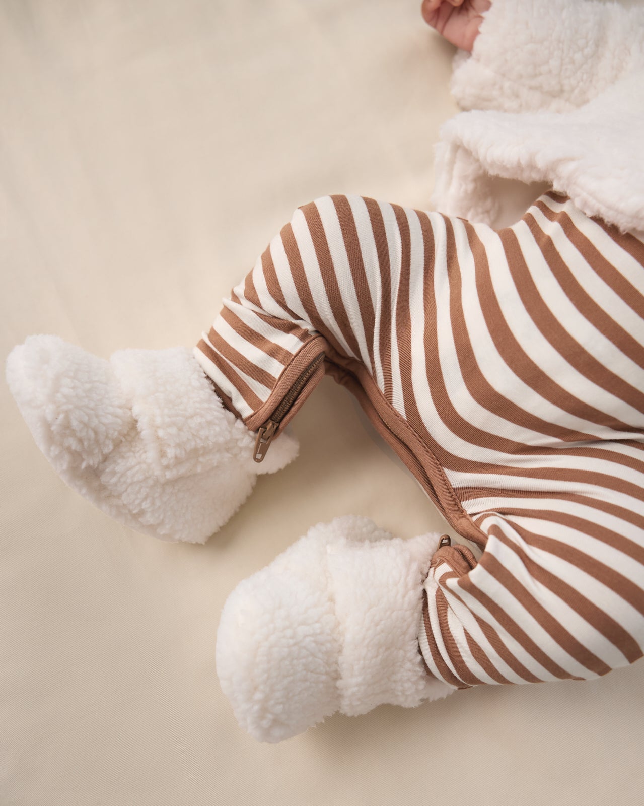 Soft White Sherpa Crossover Booties