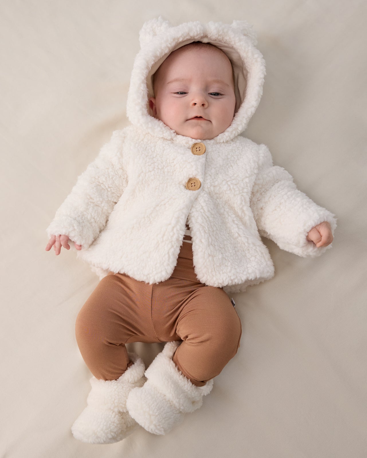 Soft White Sherpa Crossover Booties - Image 4