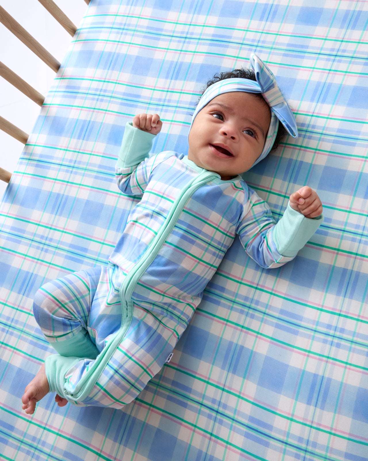 Springtime Plaid Fitted Crib Sheet - Image 4