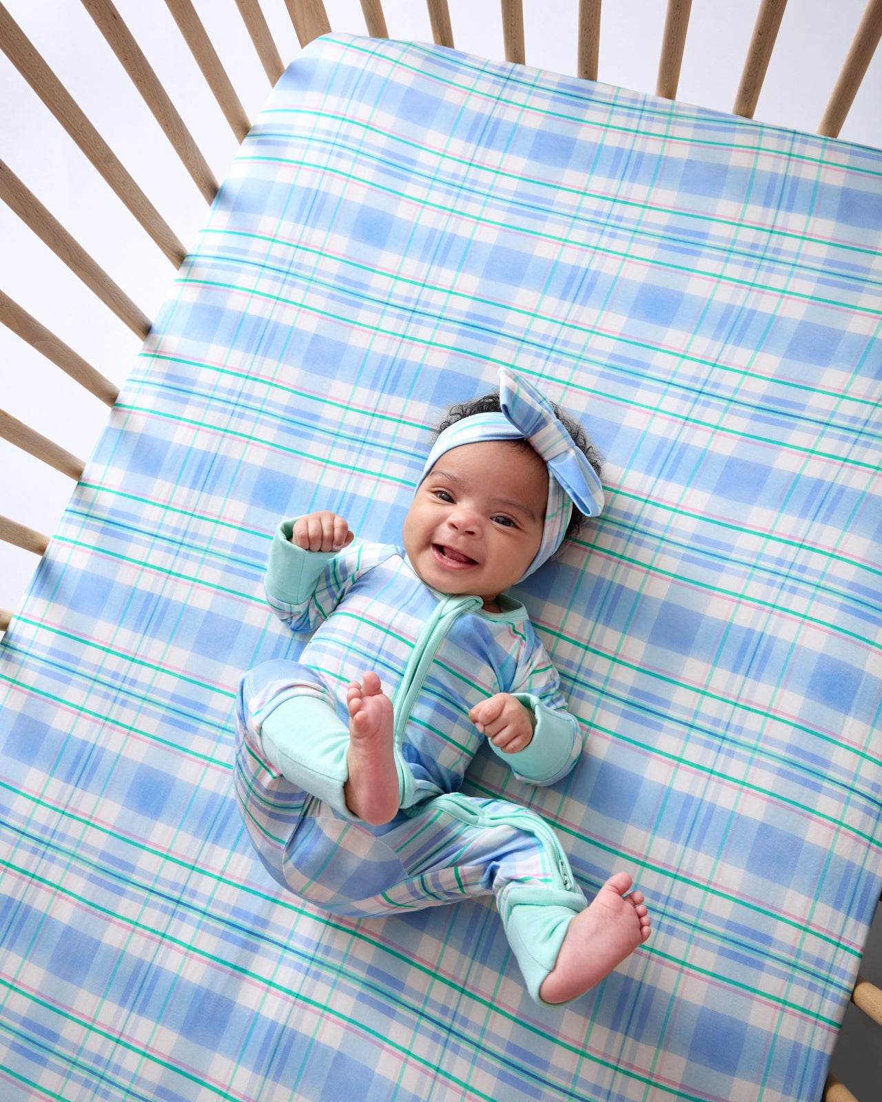 Springtime Plaid Fitted Crib Sheet - Image 2