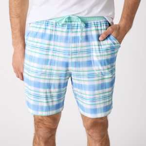 Springtime Plaid Men's Pajama Shorts