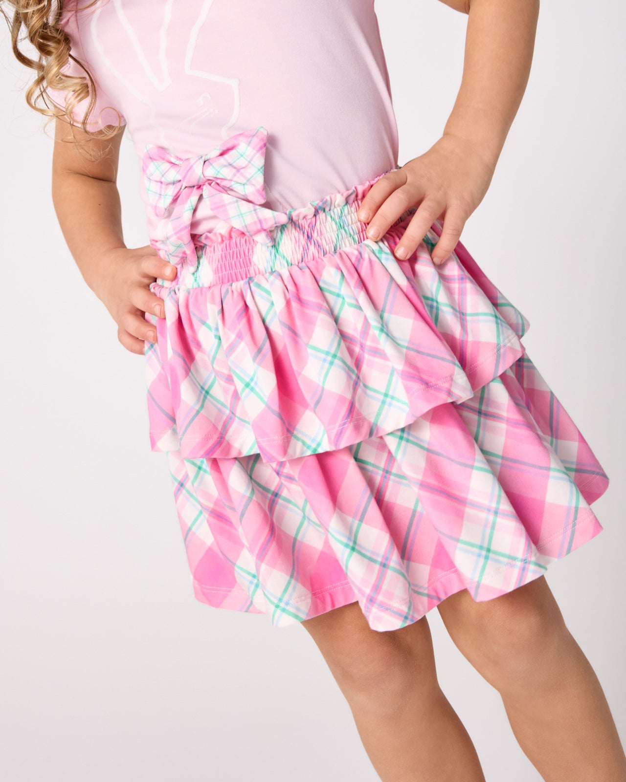 Springtime Plaid Tiered Skort - Image 3