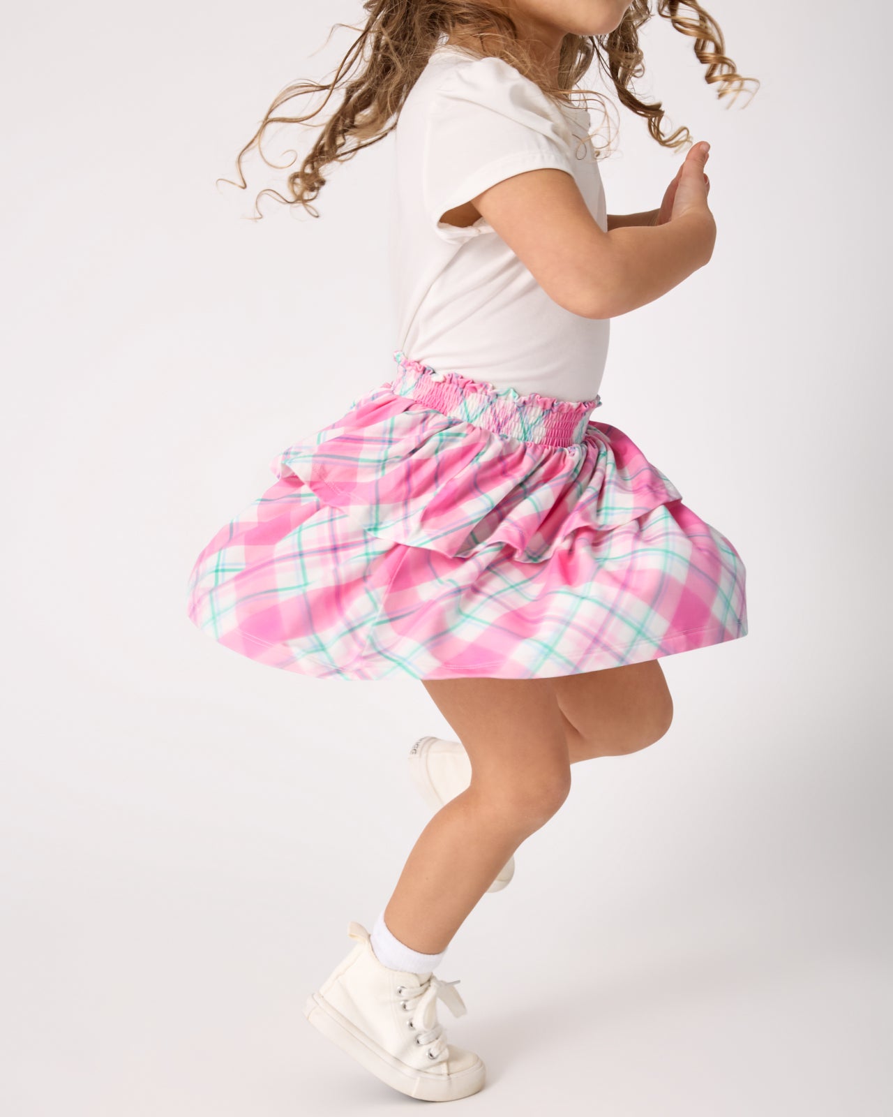 Springtime Plaid Tiered Skort - Image 2