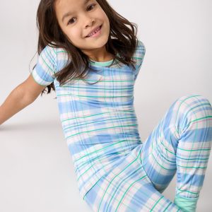 Springtime Plaid Two-Piece Short Sleeve Pajama Set