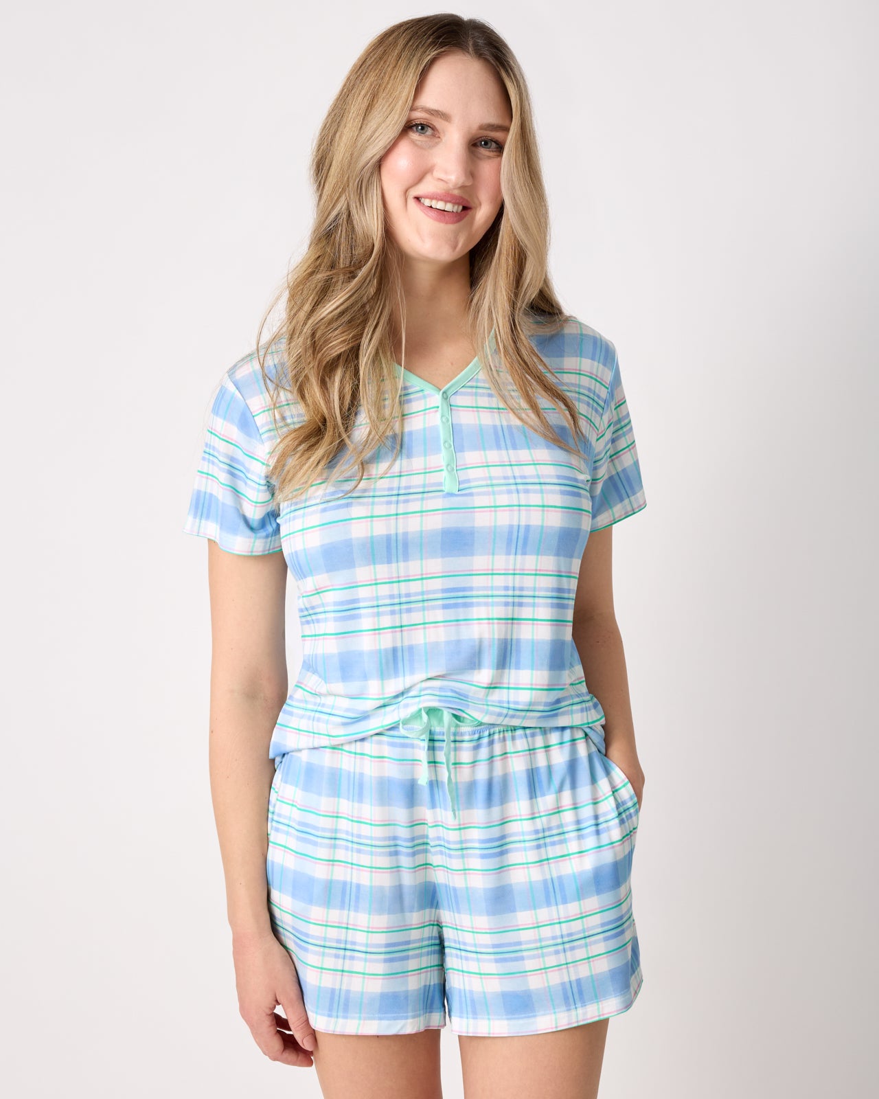 Springtime Plaid Women's Pajama Shorts - Image 6