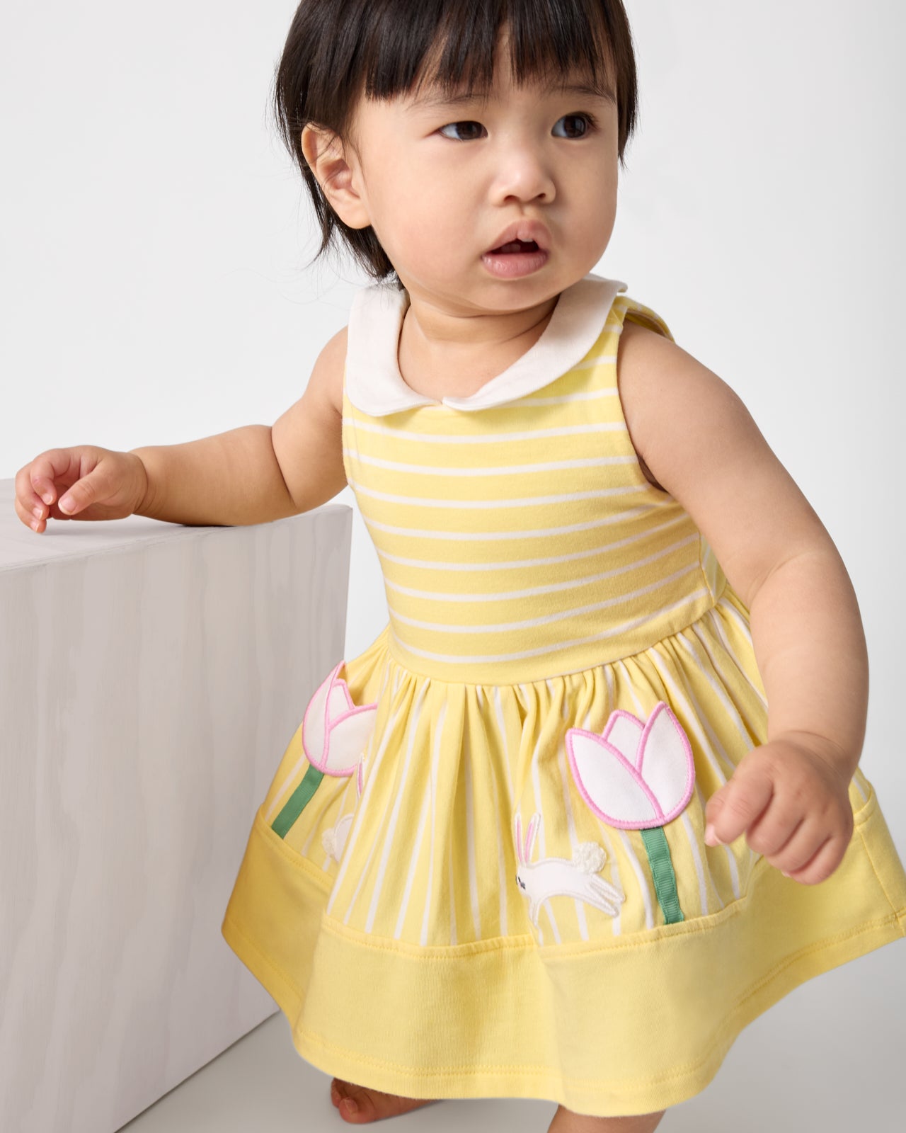 Sunny Tulip Collar Skater Dress with Bloomer - Image 4