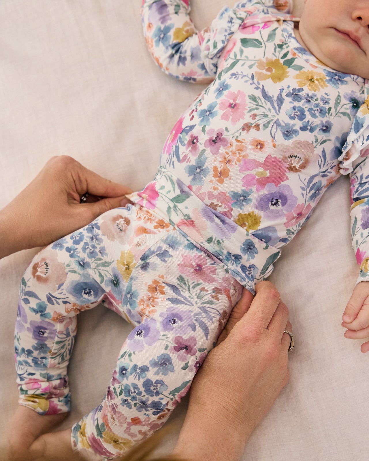 Tiny Blooms Fold Over Legging