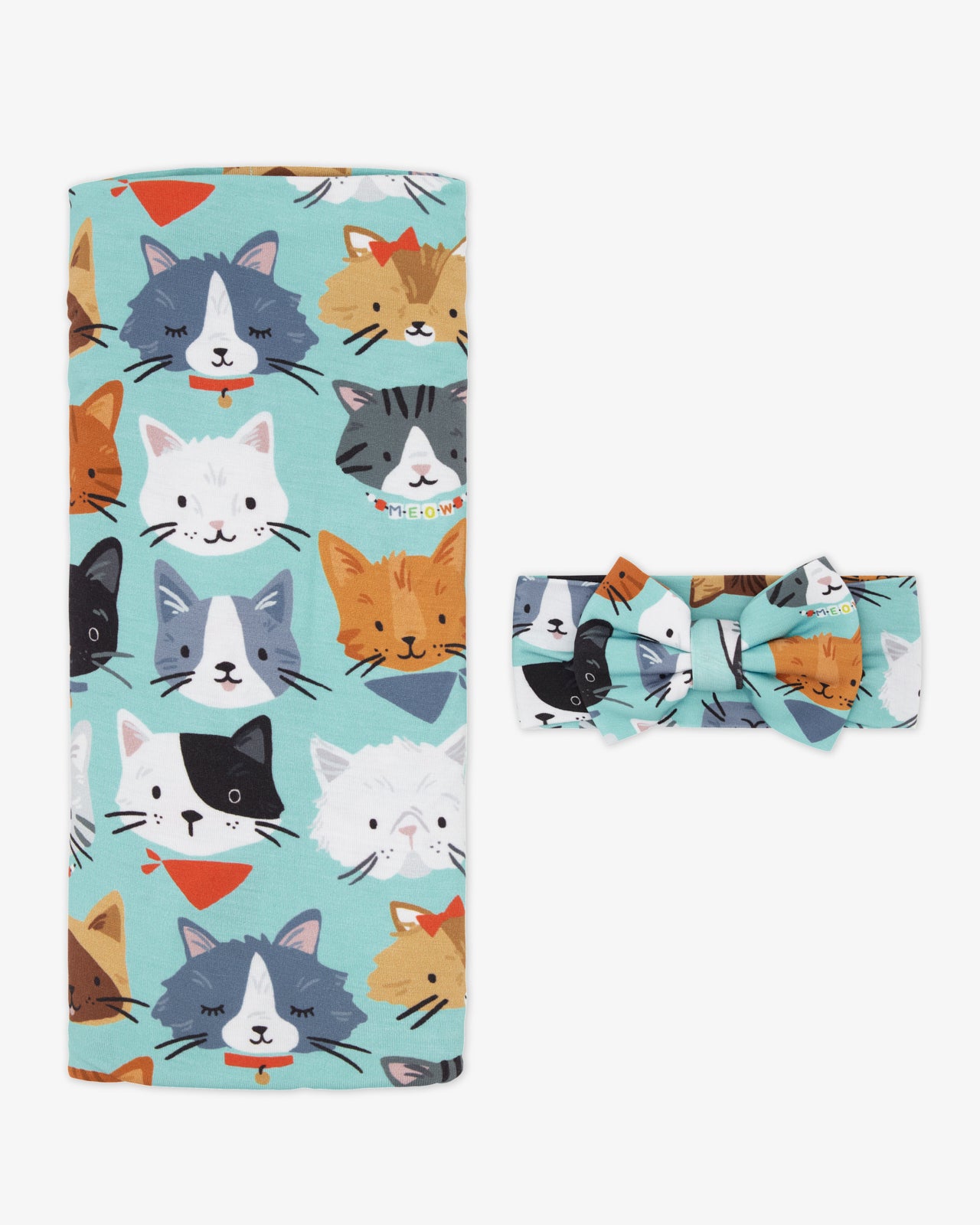 Purrfect Pals Swaddle & Luxe Bow Headband Set - Image 3