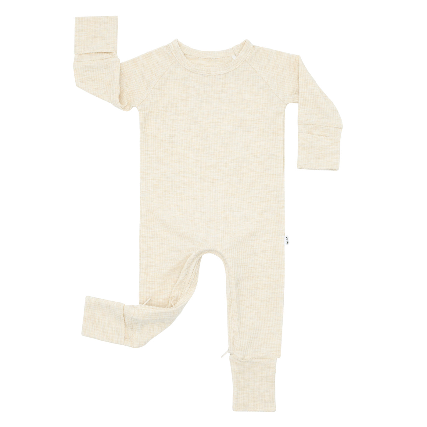 Heather Oatmeal Ribbed Crescent Zippy - Image 9