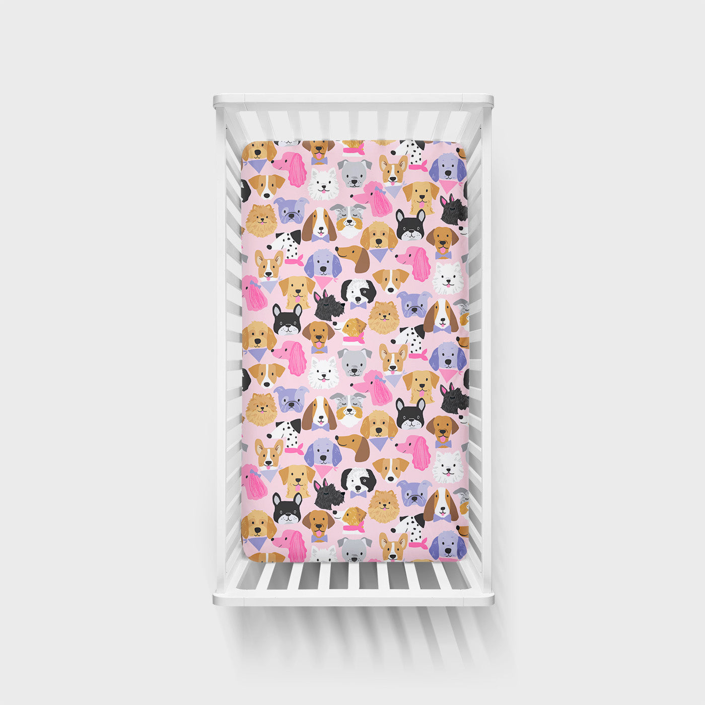 Pink Puppy Parade Fitted Crib Sheet - Image 2