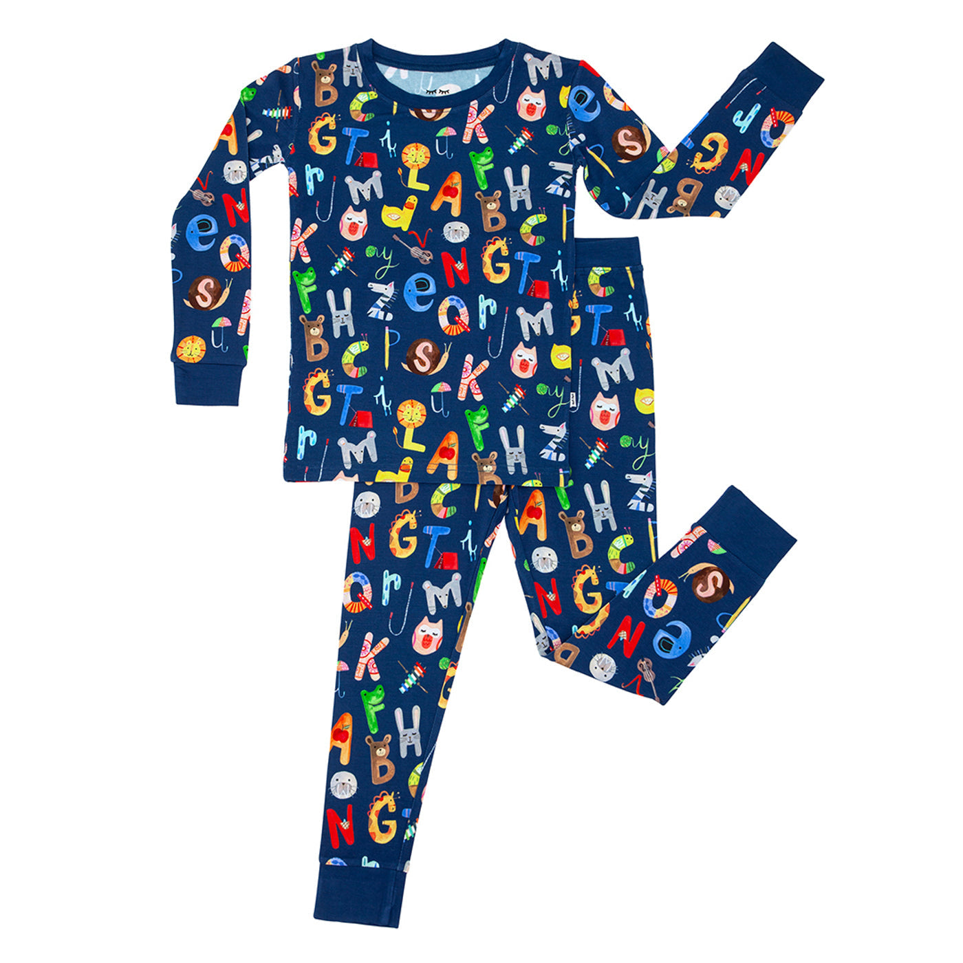 Navy Alphabet Friends Two-Piece Pajama Set - Image 6