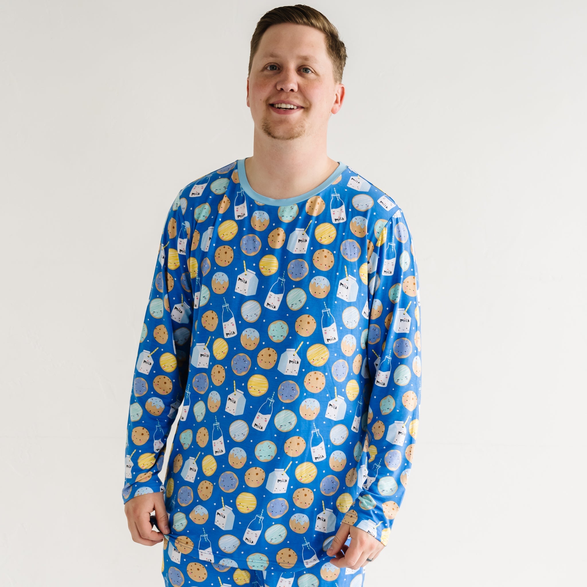 Blue Cookies & Milk Men's Pajama Top