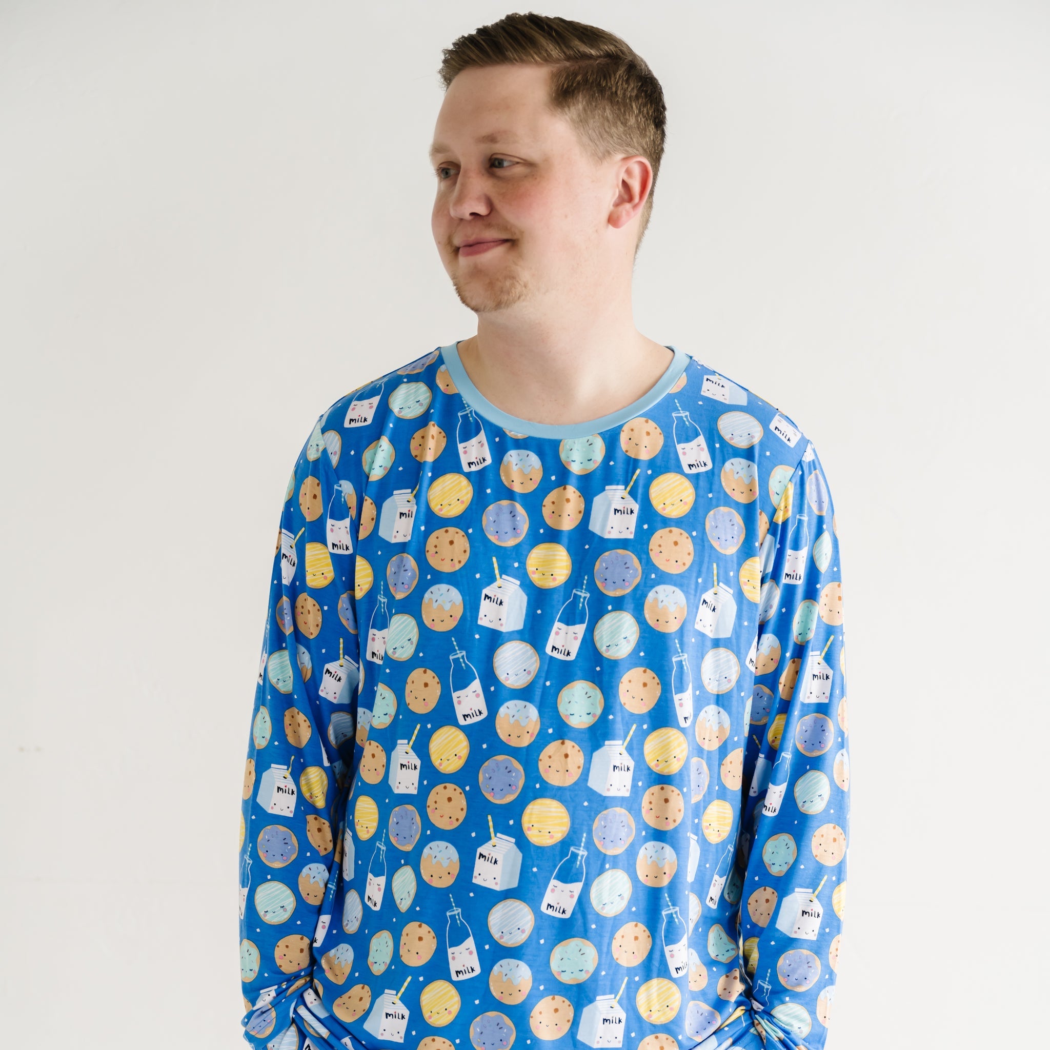 Blue Cookies & Milk Men's Pajama Top - Image 3
