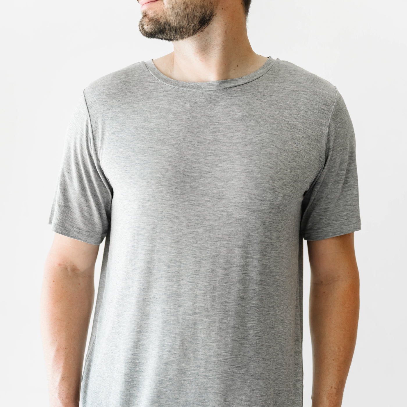 Heather Gray Men's Short Sleeve Pajama Top - Image 2