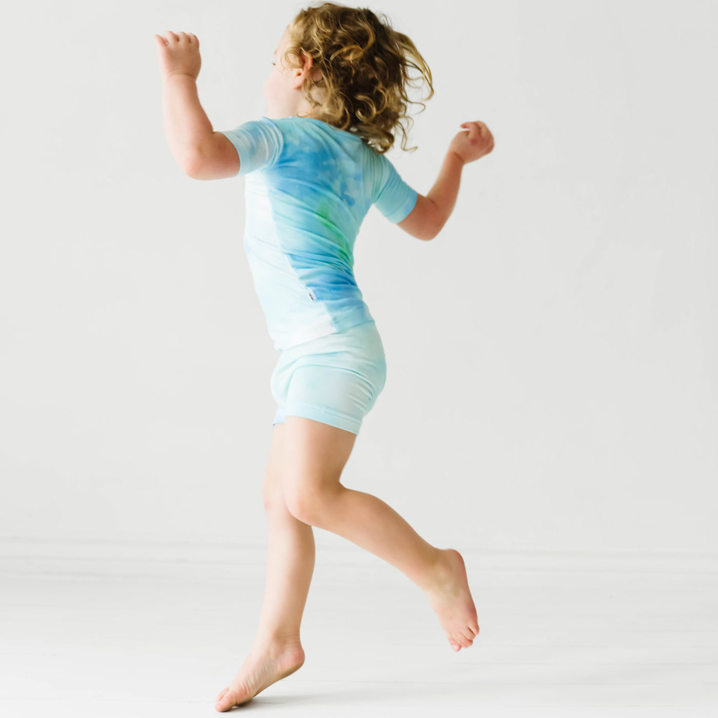 Tidepool Watercolor Two-Piece Short Sleeve & Shorts Pajama Set - Image 3