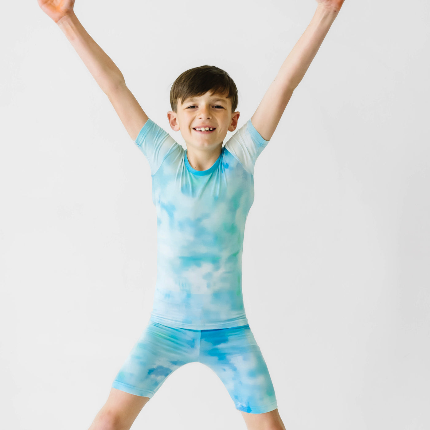 Tidepool Watercolor Two-Piece Short Sleeve & Shorts Pajama Set - Image 5