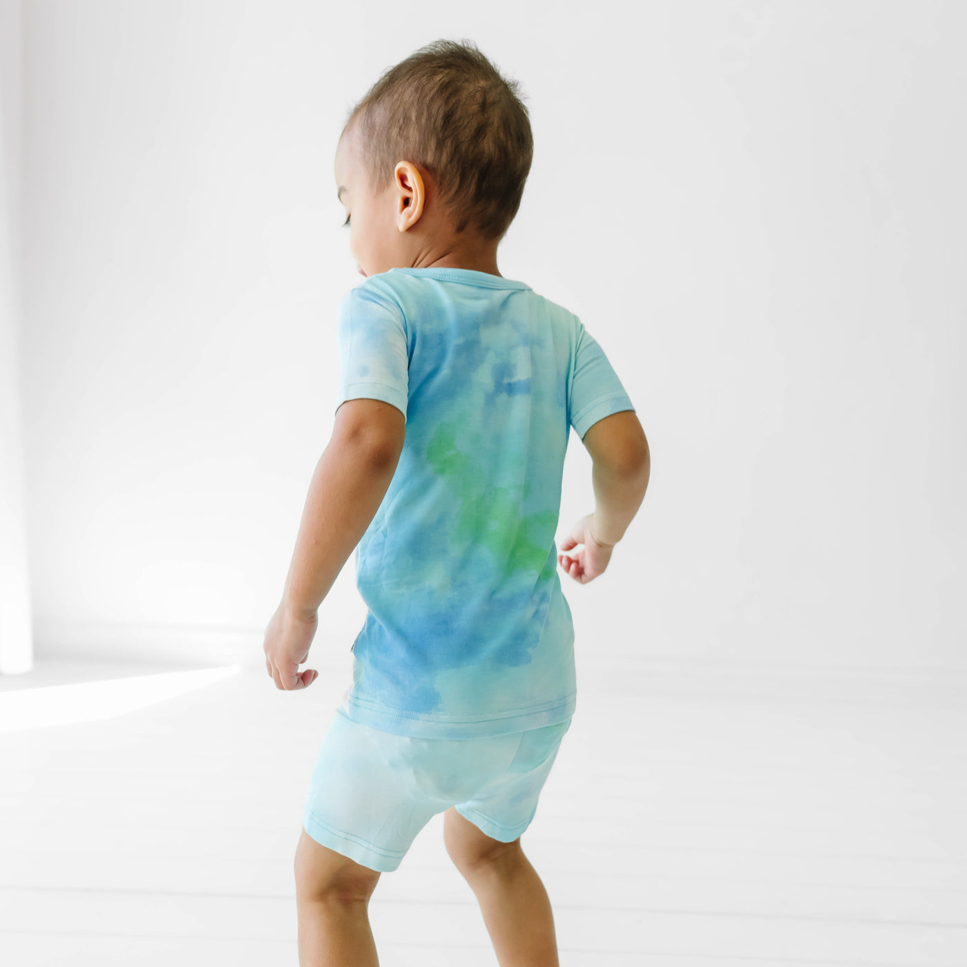 Tidepool Watercolor Two-Piece Short Sleeve & Shorts Pajama Set - Image 8