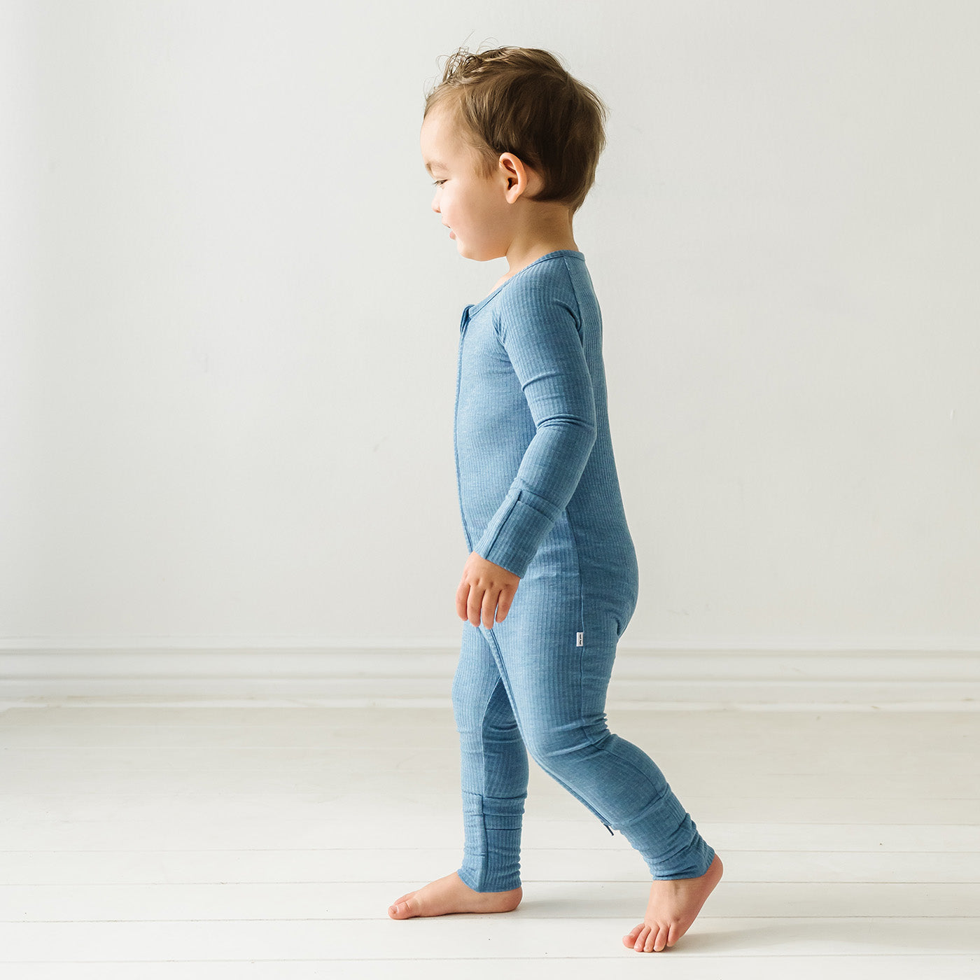 Heather Blue Ribbed Zippy - Image 4