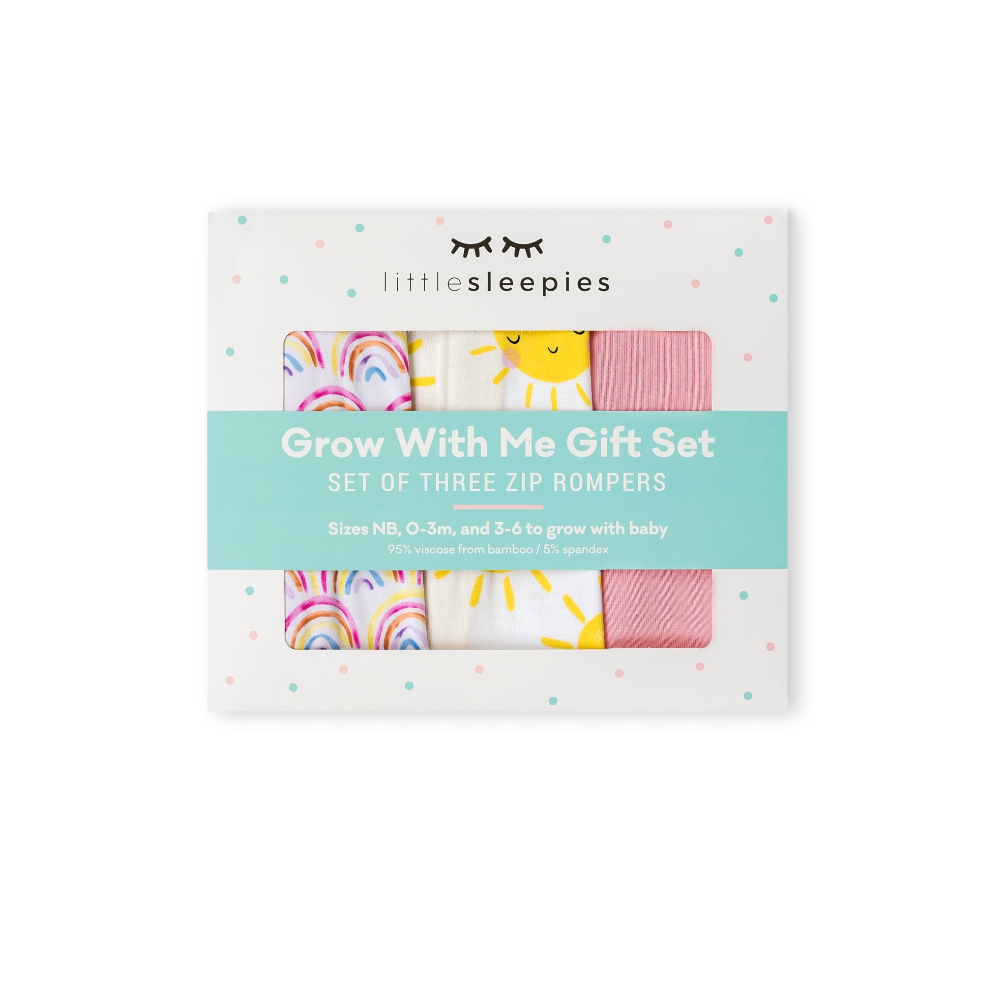 Pastel Rainbows. Bubblegum & Sunshine Zippy Grow With Me Three Pack Gift Box - Image 3